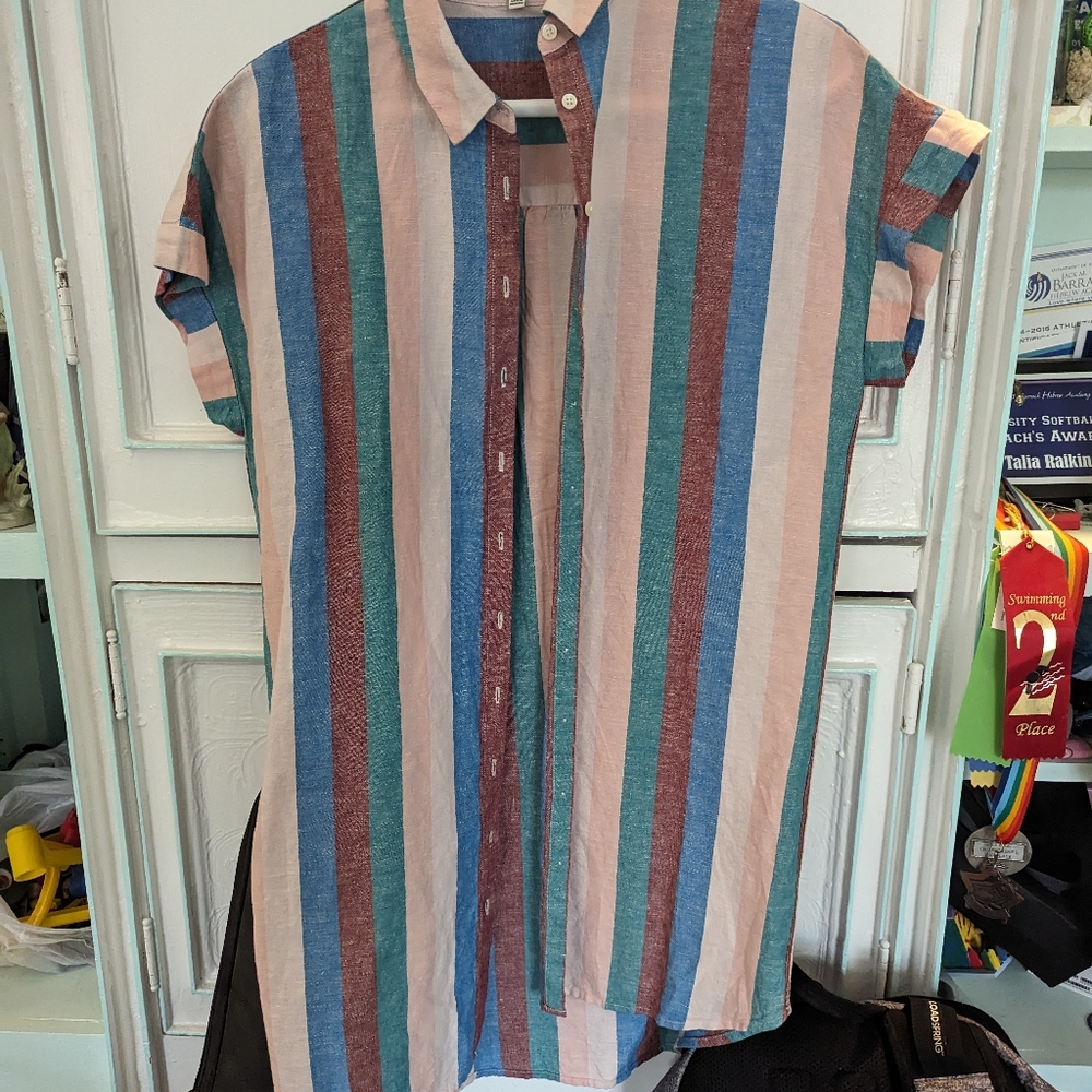 Madewell button down dress multicolor